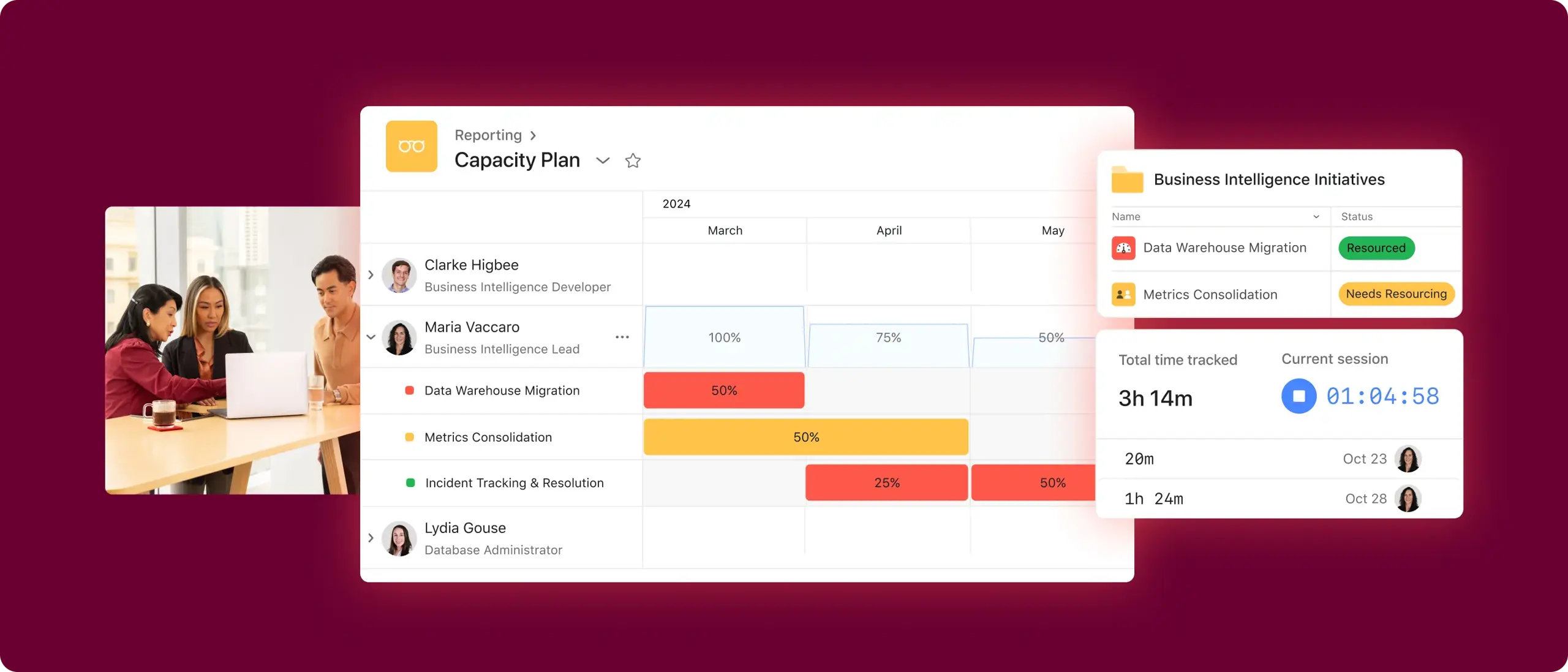 Geabstraheerde product-UI van middelenplanning in Asana